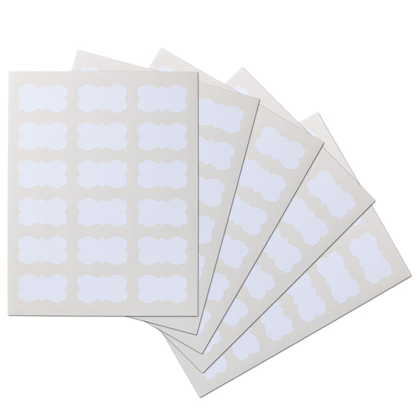 2.2441 x 1.2992 inch Scalloped Waterproof Labels