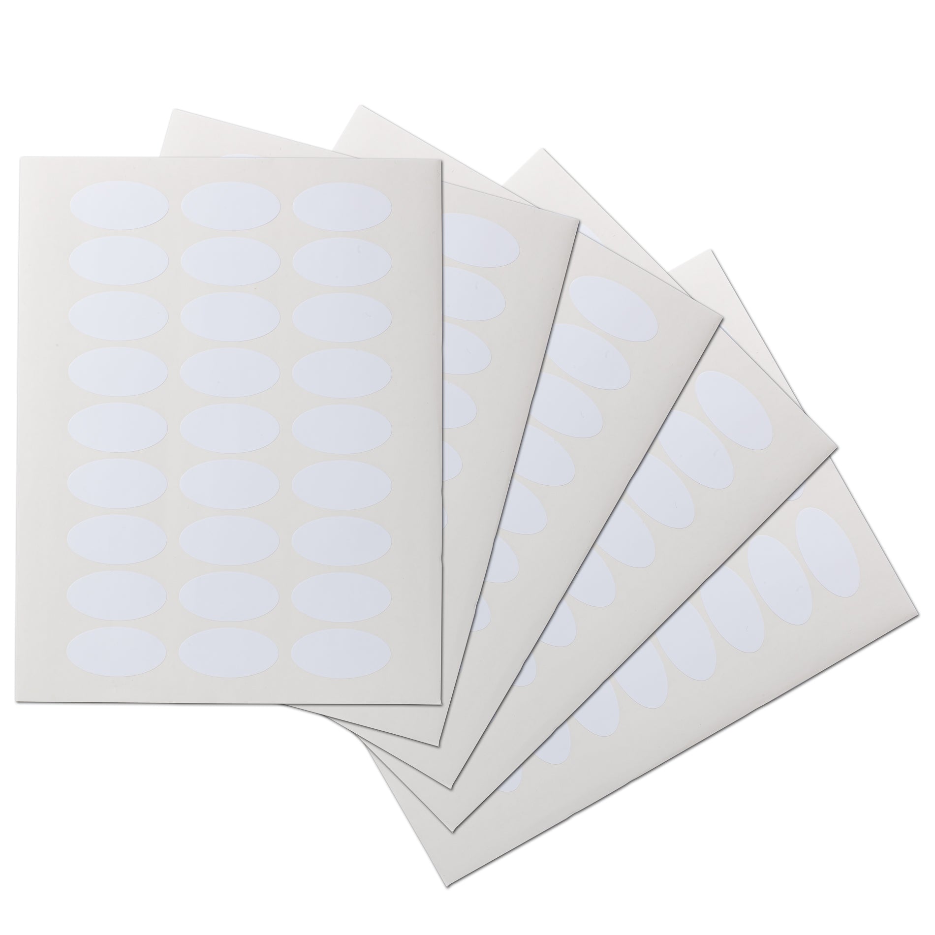 2x1 Oval Waterproof Labels, Blank, White