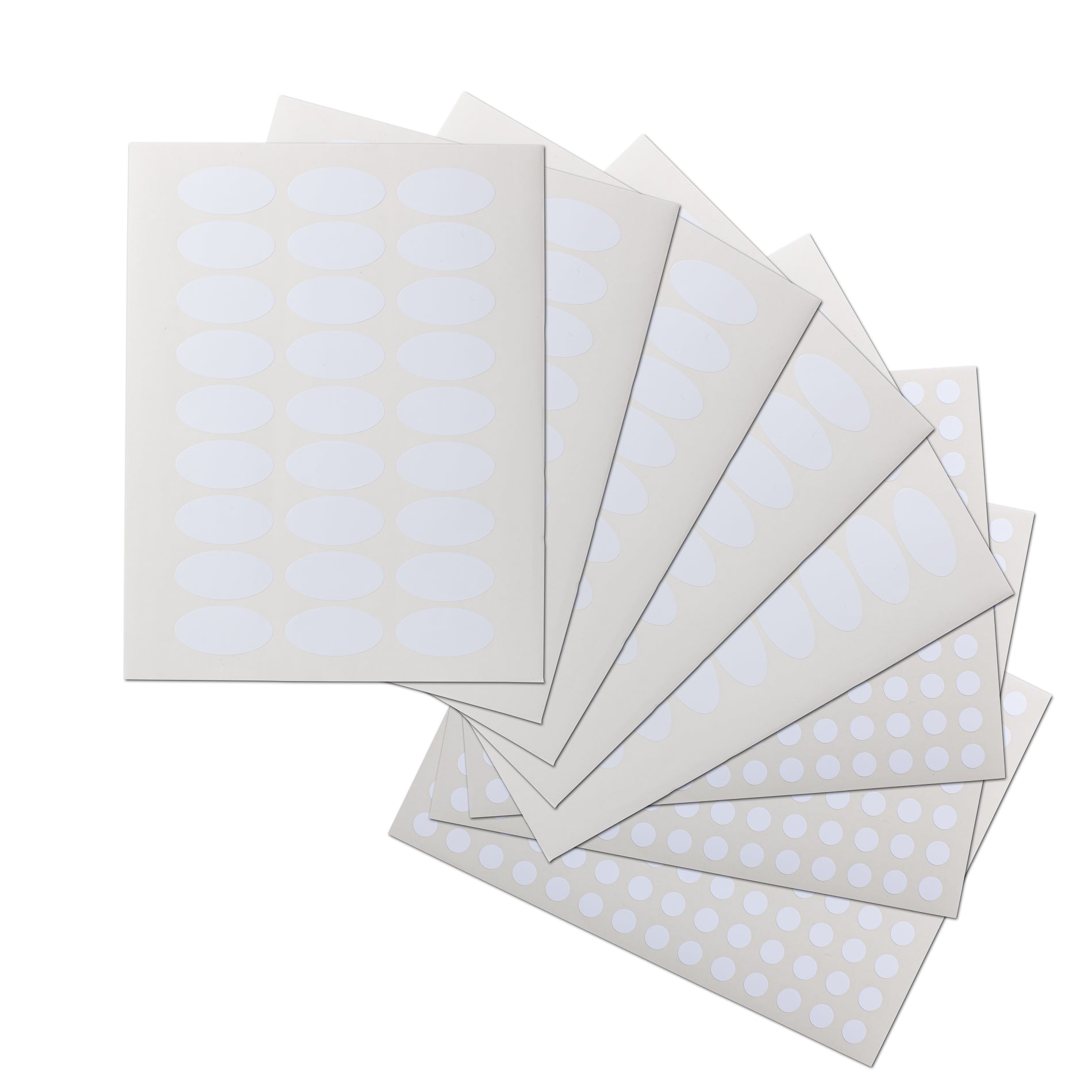 Combo set- 2 x1 inch Oval and  0.5 inch Round Waterproof Labels